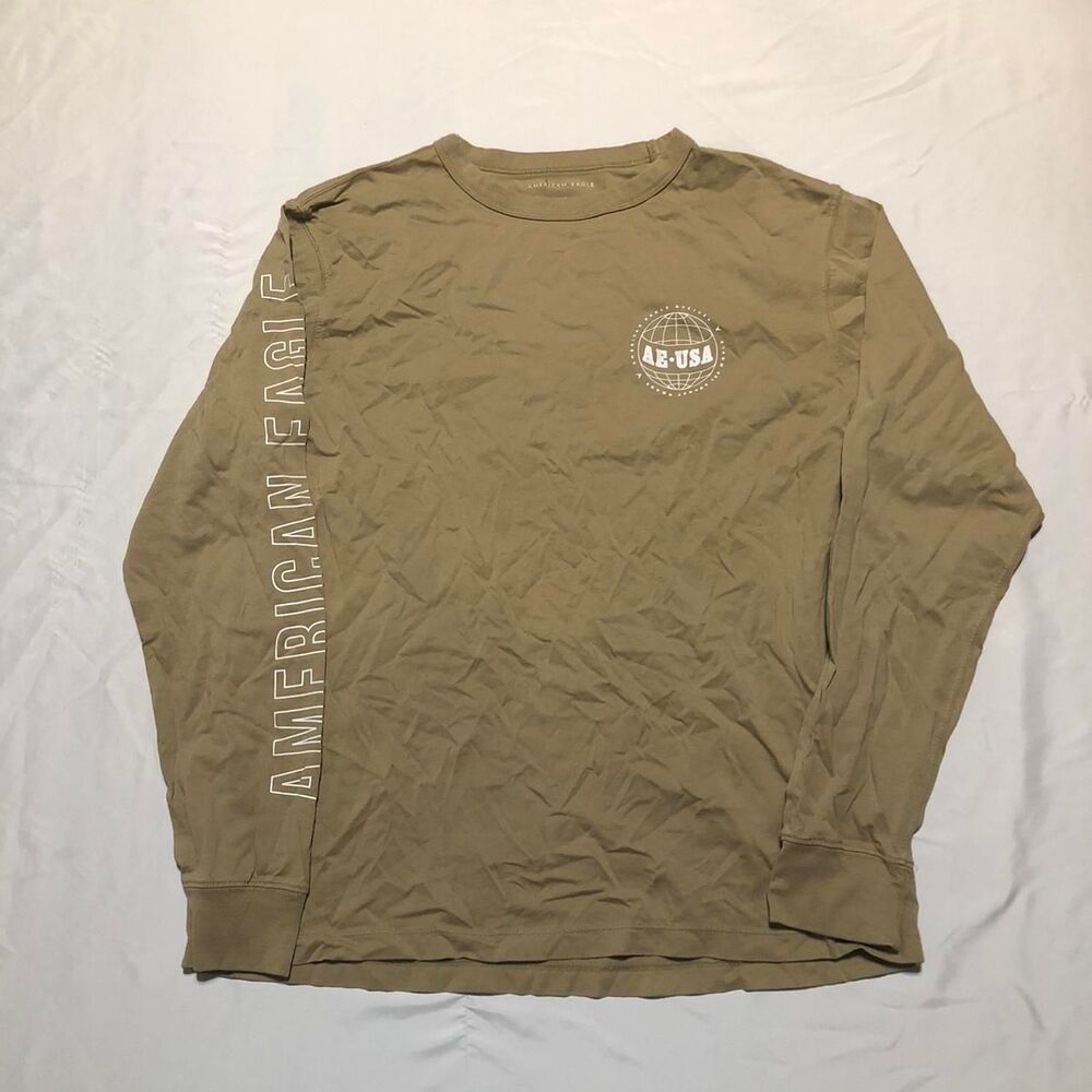 American Eagle USA Men's Brown Long Sleeve Shirt Size L